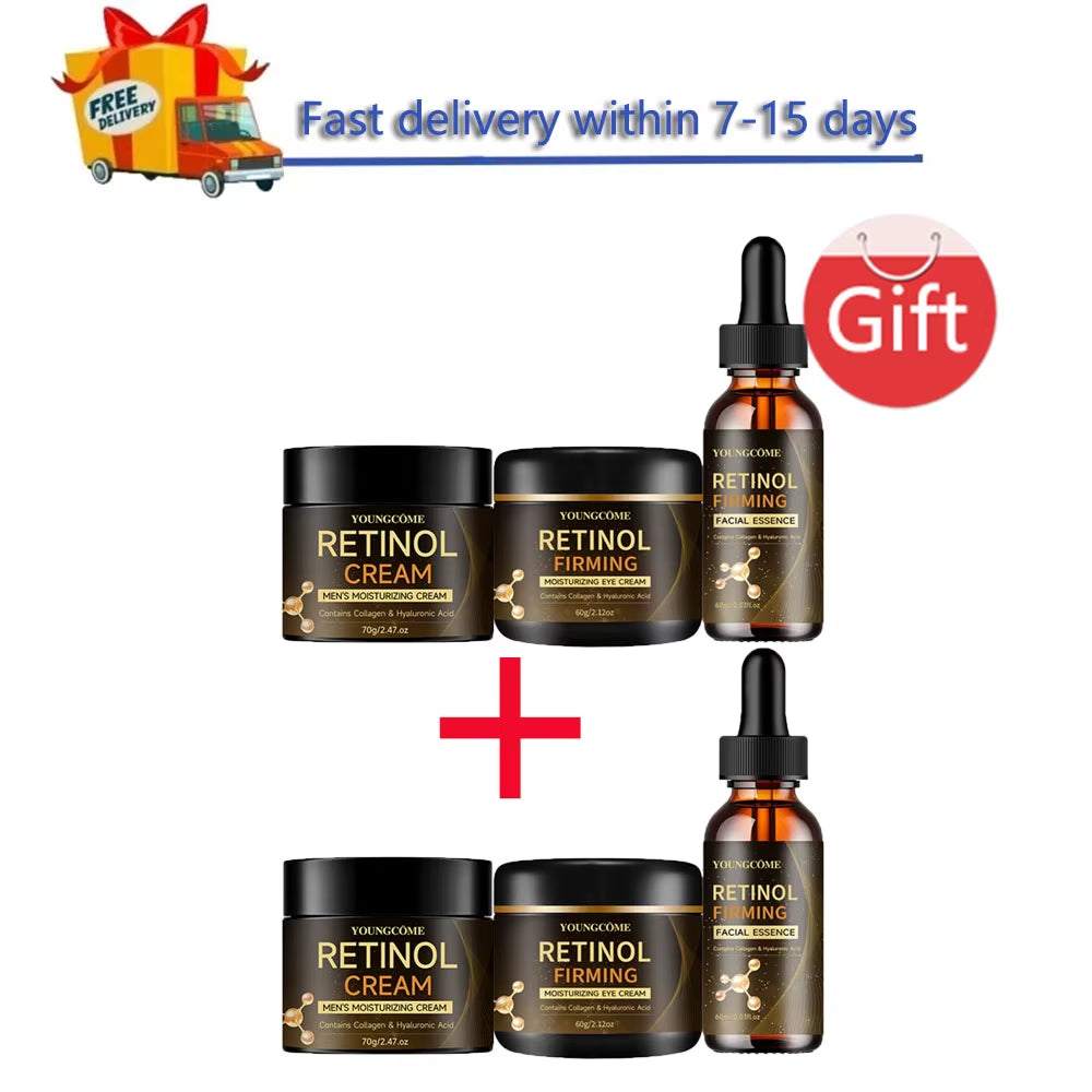 Retinol Wrinkle Remover Facial Serum Set Instant Firming Lift Anti-Aging Cream Fade Fine Lines Whitening Moisturizing Skin Care