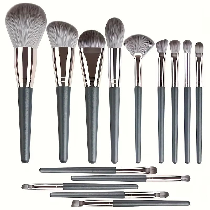 14-Piece Luxury Makeup Brush Set - Professional Full Face and Eye Detail Brushes Super Soft for Applying Foundation, Blush, Etc.