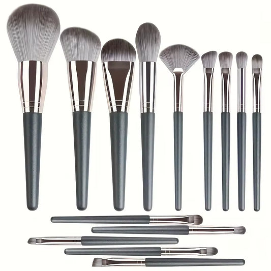 14-Piece Luxury Makeup Brush Set - Professional Full Face and Eye Detail Brushes Super Soft for Applying Foundation, Blush, Etc.
