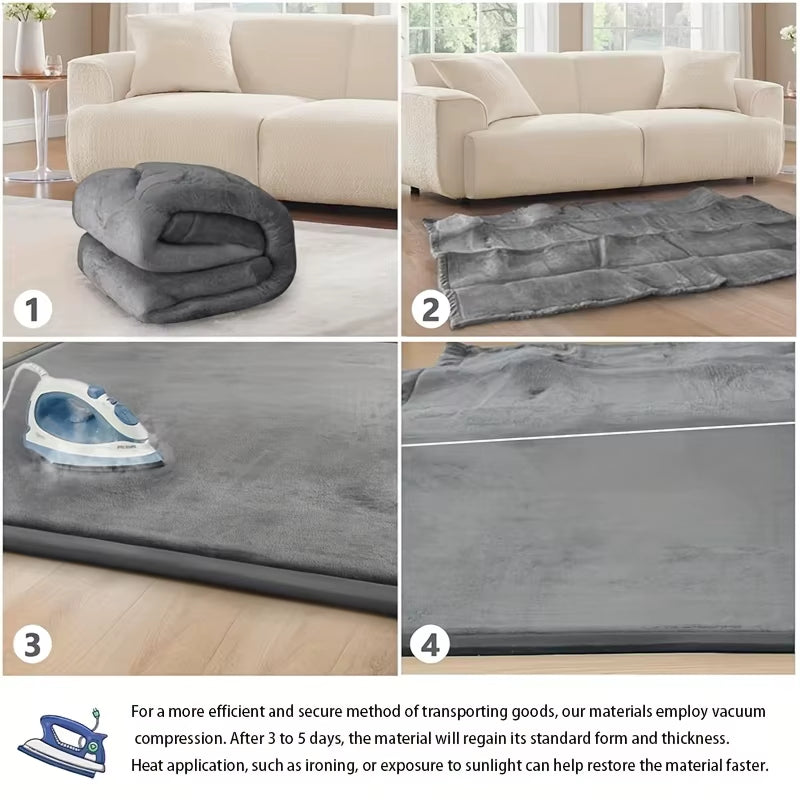 Carpet for Floor 3Cm Thick Memory Foam Playpen Mat with Non-Slip Bottom for Living Room Soft Velvet Minimalist Carpet Kids Rugs