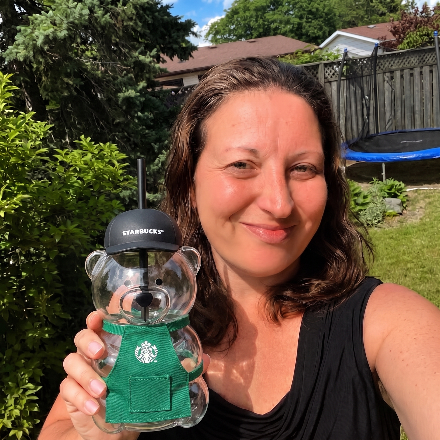 Bearista® Glass Cup in Green Apron